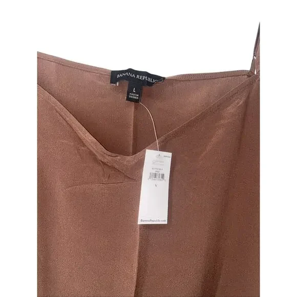 Lot Of 2: NWT Banana Republic Intimates 100% Silk Light / Dark Brown Slips L - Picture 3 of 9